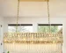 Crystal Chandeliers Gold Crystal Pendant Light Fixture for Dining Room Living Room Kitchen Island 38 Inches