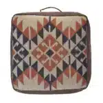 Goldoma 18" Brown Tribal Pouf Ottoman - Foldable Foot Stool for Living Room & Bedroom – close-up detail