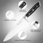 15 Pieces High Carbon Steel Kitchen Knife Set with Real Wooden Stand, Inner Sharpener, and Kitchen Scissors – base detail