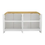 U_STYLE 59.8''Sideboard Buffet Cabinet with Arched Ceiling and 4-door Pine Veneer Storage Cabinet - Image 4