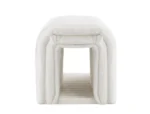 Goldoma cat storage bench - beige corduroy ottoman with arch hideaway and storage for living room