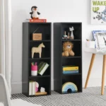 8 Tier Media Tower CD DVD Slim Locker Adjustable Shelves High Narrow Bookshelf Display Multifunctional Double Deck Bookshelf