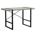 HMS 24" Gray and Black Solid Wood Computer Desk Assembled Computer Table – side view