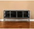 Modern black solid wood glass door sideboard with four doors in a dining room