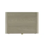 Modern nightstand with USB port and gold capped legs in bedroom setting