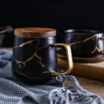 Coffee Mugs Marble Gold Inlay Mug Breakfast Mug Office Home Drinkware Milk Cup Dropshipping – base detail