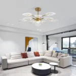 Modern 56W Dimmable LED Sputnik Chandelier, 10-Light Gold Branch Pendant Light for Dining Room, Living Room, Bedroom