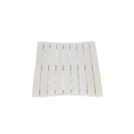 23" Luxury White Teak Slat Bath Mat Non-Slip TPR Microfiber and PVC Solid Pattern Bathroom Floor Mat – side view