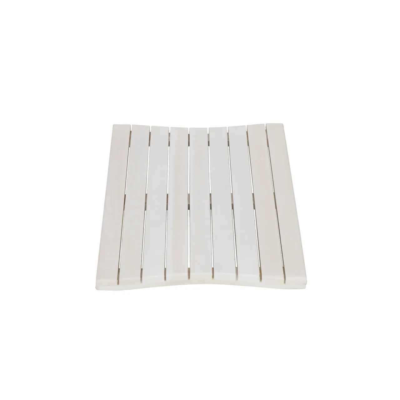 23" Luxury White Teak Slat Bath Mat Non-Slip TPR Microfiber and PVC Solid Pattern Bathroom Floor Mat