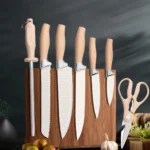 IOKO Chef Slicing Sushi Steak Santoku Knife Set Chef's Vegetable Fruit JapaneseStyle 7 PCS Kitchen Knife Set – styled in a
