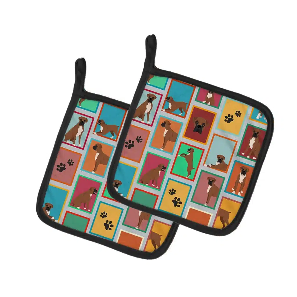 TD Lots of Dogs Pair of Pot Holders Practical Cooking Tools