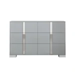 Elegant Modern Dresser with 6 Drawers and Metal Base - Goldoma – styled in a modern Living setting