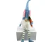 HMS 32" Blue and White Fabric Christmas Sitting Gnome Tabletop Sculpture for Home or Office Decor