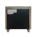 Goldoma Beige 2-Drawer Nightstand with Quilted Design and Glass Top – top view