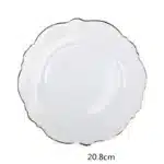 Brief Tableware Gold Edge Irregular Ceramic Plate Floral Shape Porcelain Steak Salad Dessert Dish Tray Household Dinner Plate