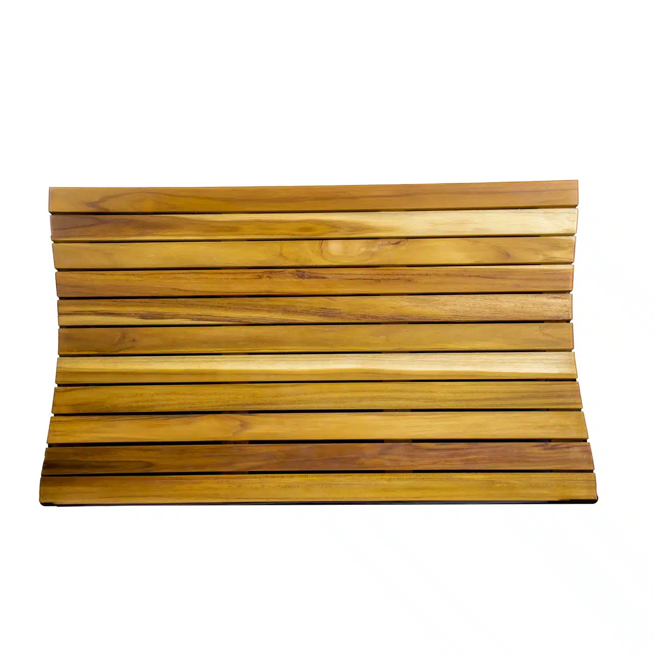 HMS 31" Brown Teak Slat Non-Slip Bath Mat Anti-Slip Shower Rug with Children's Design for Bathroom Floor