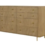 Wash Modern Solid Oak Wood 6-Drawer Dresser with MDF panels for bedroom storage - Goldoma