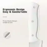 15-Piece White Kitchen Knife Set with Built-in Sharpening Stone, Ergonomic Triple Rivet Fixed ABS Handle, Dishwasher Safe