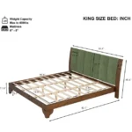 Goldoma eco-friendly king bed frame with green tufted headboard in a bedroom setting