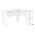 HMS 47" Foldable White Wood Corner Computer Desk Portable Laptop Table for Home Office & Living Room for Hotels – side