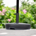 HMS Heavy Duty Plastic Cantilever Umbrella Base Modern Square Design for Garden Hotel Park 3m Radii Aluminum Frame Patio