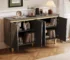 Modern sideboard cabinet with 4 doors and dimensional effect in a dining room