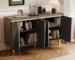 Modern sideboard cabinet with 4 doors and dimensional effect in a dining room