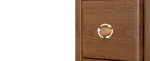 Narrow Solid Walnut Wood Nightstand with 3 Drawers – angled view