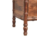 Solid wood bamboo nightstand with two drawers in roasted almond brown finish - classic storage piece for bedroom or living room