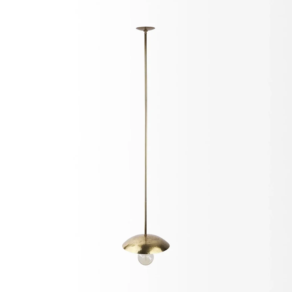 HMS Hammered Gold Pendant Light Modern Industrial Contemporary Design Warm White E26 Base for Home Ceiling Installation