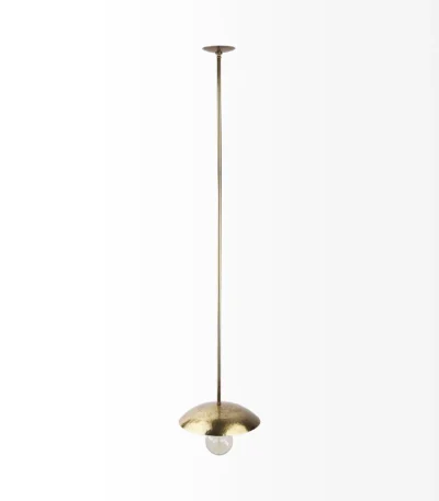 HMS Hammered Gold Pendant Light Modern Industrial Contemporary Design Warm White E26 Base for Home Ceiling Installation