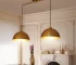 41" Industrial Modern Double Pendant Light, Adjustable Ceiling Hanging Lamp with Bright Finish (No Bulbs)