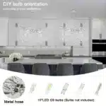 Modern Crystal Chandelier, Round Tree Branches Chandelier 8-Light Chandelier for Living Room Bedroom Bathroom Kitchen Foyer
