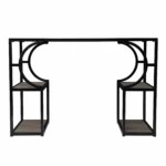 HMS Contemporary Antique Design Style Wood Iron Writing Desk with Storage for Office Bedroom Study General Use Computer