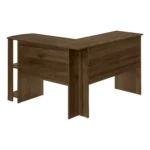 HMS 47" Brown Wood Corner Computer Desk with Drawer Portable Laptop Table for Home Office & Living Room for Hotels