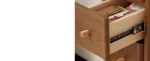 Narrow Solid Walnut Wood Nightstand with 3 Drawers – styled in a modern Nightstands setting