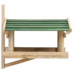 W2B VidaXL Small Green and Natural Wood Solid Fir Bird Feeder Garden Supplies