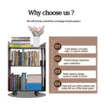 YQ FOREVER Simple Bookshelf Side Shelf Storage Rack Bookcase Modern Book Shelve for Living Room Furniture – styled in a