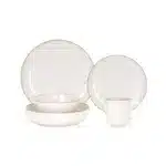 Stoneware Ceramic 20pcs Peach Round Nordic Style Dinner Plate Smooth Clean Easy Plates Sets Dinnerware Low Price Dinnerware