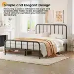 Goldoma Full Size Metal Platform Bed Frame with Storage – side view