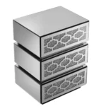 Crushed diamond mirrored 3-drawer nightstand with storage for bedroom decor by Goldoma
