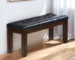 Goldoma 48-Inch Faux Leather Upholstered Bench - Black & Espresso