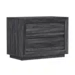 Goldoma Charcoal Gray Wood Nightstand – Modern Storage Unit for Bedroom – close-up detail