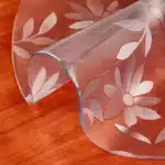 Waterproof Oilproof Round PVC Tablecloth able Cover Glass Soft Cloth Table Cover Home Kitchen Dining Room Placemat 1mm