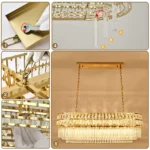 Crystal Chandeliers Gold Crystal Pendant Light Fixture for Dining Room Living Room Kitchen Island 38 Inches – base detail