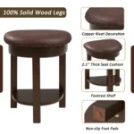 Modern bar table set with 3 PU upholstered stools in a contemporary dining room