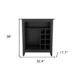 HMS Black Bar Cart with Wine Storage Elegant Sets for Home Bar - Image 5