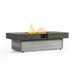 50000BTU Outdoor and Indoor Metal Gas Fire Pit Two Adjustable Heights Table Rectangle Propane Fire Pit Garden Parties – side