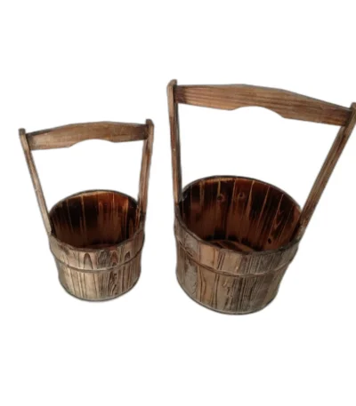 Pair of large outdoor planters with thriving plants on a sunny patio