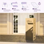 Goldoma Queen Isabella 14-inch hybrid mattress with memory foam and pocket springs, pillow top design in a bedroom setting